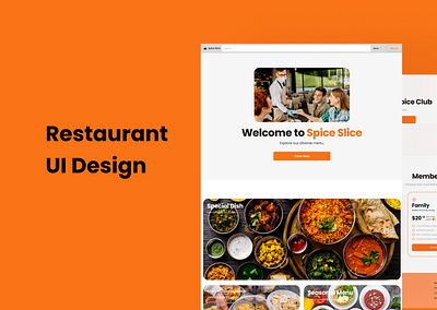 Restaurant UI Design Landing page branding figmadesign foodlandingpage graphic design interfacedesign landingpage motion graphics ui uidesign uiuxdesign websitedesign