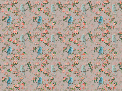 Vintage Wings & Blooms adobe photoshop graphic design illustration pattern print surface design wattercolor