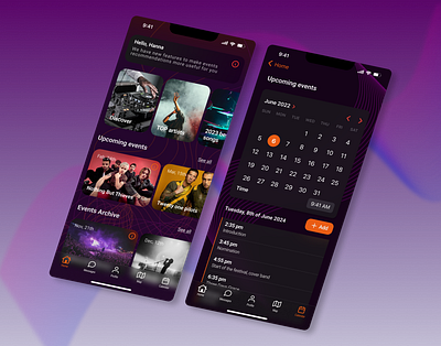 Music events app mobileapp musicapp ui uiux