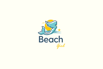 Beach Girl animation best branding business creative logo design graphic design logo logo design logo designer modern design modern logo motion graphics professional logo ui