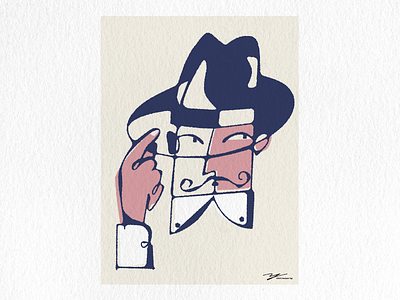 Suspicious man graphic design illustration