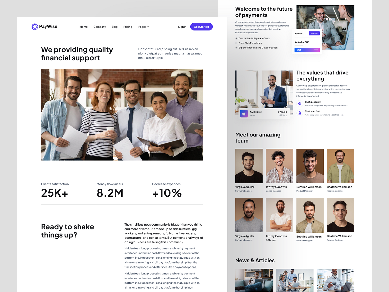 About us page ui design by eliteflow on dribbble