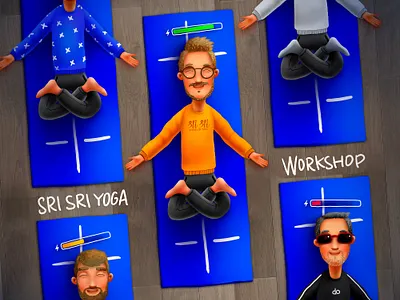 Easy care character flight fly illustration love plane smile yoga