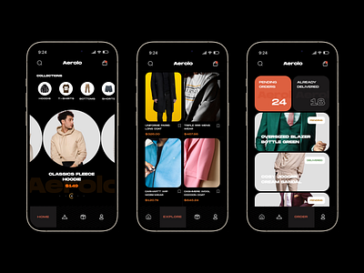 Aerolo E-Commerce App e commerce fashion app uiux web design