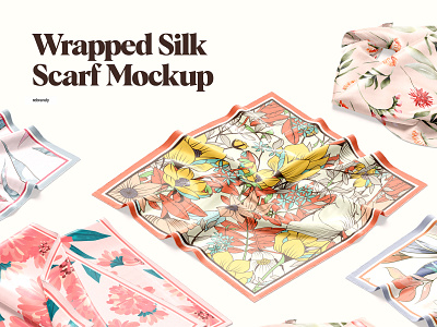 Wrapped Silk Scarf Mockups neck