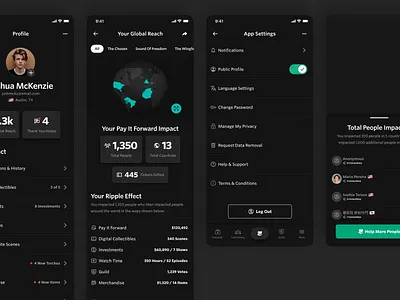 Profile Impact connection impact profile settings world map