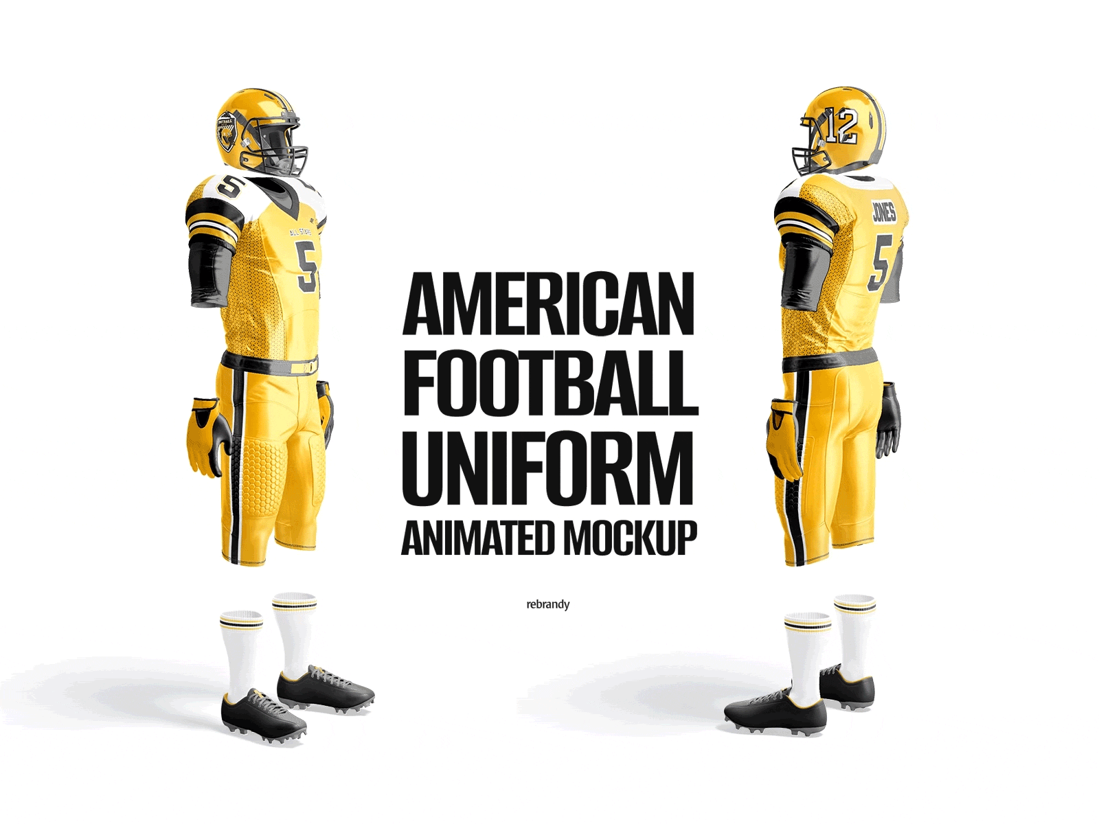 American Football Uniform Animated Mockup match socer
