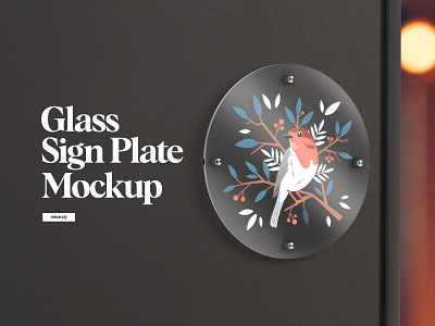 Glass Sign Plate Mockup shop