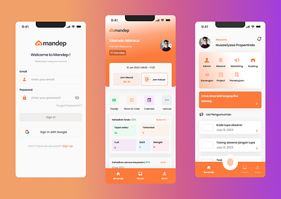 Redesign - Aplikasi Si-Mandor (unofficially) app branding design employee illustration mobile redesign simple ui ux vector