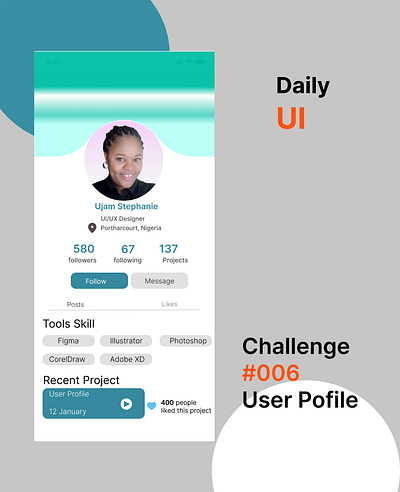 Dy 006 User profile branding graphic design ui