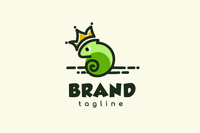 Chameleon king logo abstract business design logo mascot reptile symbol vector