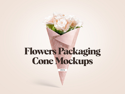 Flowers Packaging Cone Mockups designer
