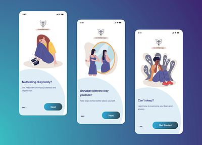 Therapy App Onboarding Screen app dailyui dailyuichallenge design onboarding therapy therapyapp ui