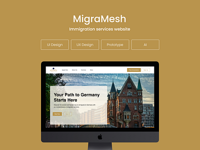 MIGRA MESH (Immigration Services Website) design figma home page immigration landing page prototype redesign service ui ux