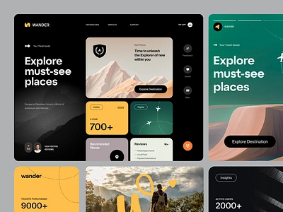 Wander Dashboard design interface product service startup ui ux web website