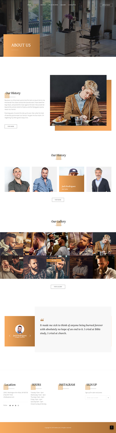Barber Website Development/Design barber design development website