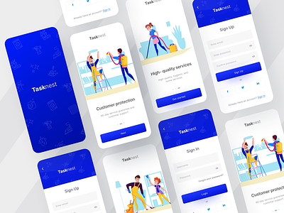 Home services app app ui branding home app home services app mobile app services app tasknest ui design uiux design ux design