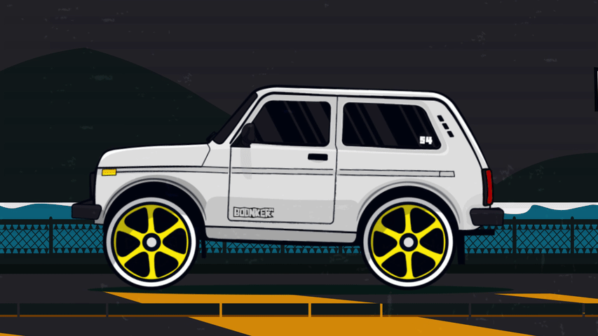 LADA Niva 4x4 Poster/Animation animation car motion motion design motion graphics poster