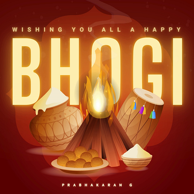 Happy Bhogi/Lahori - Festival 2024 animation bhogi design facebook festival graphic design illustrator india instagram lahori motion graphics photoshop pongal poster posters reels story twitter vector