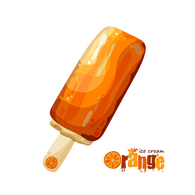 The vector art with the orange ice cream art background branding design digital graphic design illustration orange pattern print vector art