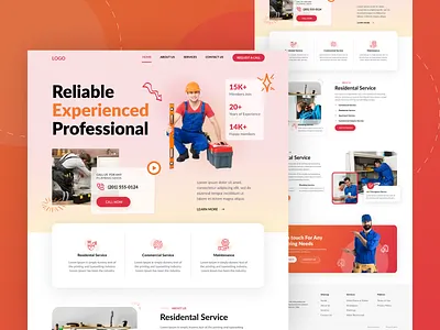 Plumber Website Shot branding design graphic design logo minimal plumber ui uiux uiuxdesign ux website