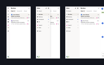 Inbox side panel chat inbox menu tree ui