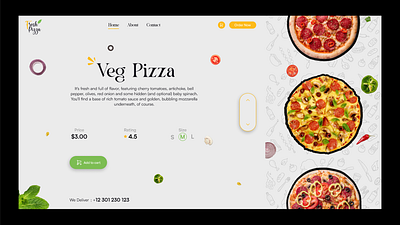 Interactive pizza web design 3d animation branding design figma graphic design pizza ui web design