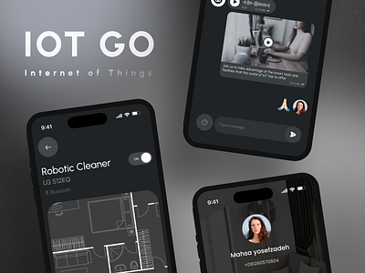 Iot application aboutapp app appdesign appkicatuin chatbot darkmode design designer figma getsmart home iot map profile room roommap support ui uiux ux