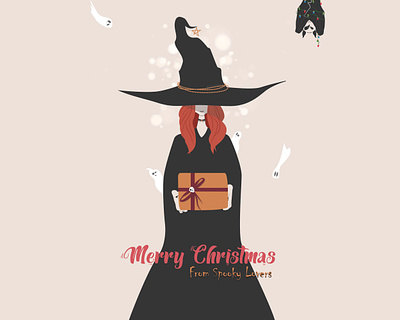 Merry Christmas 2023 card illustration christmas card christmas illustration illustration spooky witch illustration