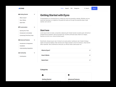 Dyno — A documentation template for Webflow documentation documentation template minimal documentation minimalism webflow template