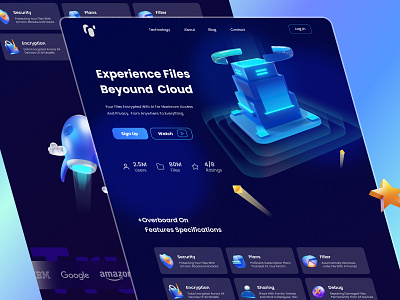 CloudUp - Landing page 2d illustration 3d ai animation app artificial intelligience blue branding crypto design graphic design home page illustration landing page logo motion graphics purple ui web3 website design