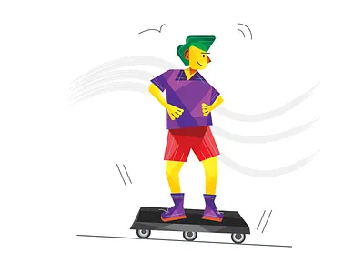 Skating⛸ (Abstract Character Design) abstract art adobe illustrator boy character design digital illustration flat illustration flat style illustration play skates skating vector illustration
