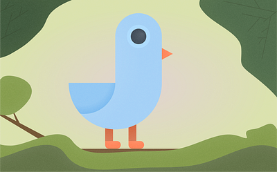 Vector Blue Pigeon on Branch bird character bird graphic design illustration vector