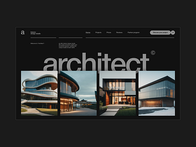 Architect - website for a premium interior design studio architecture clean gray grid interior design studio landing page minimalism photo premium typography ui web web design webdesign website