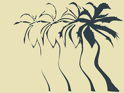 Palm Treeees beach daily fade away illustration palm trees
