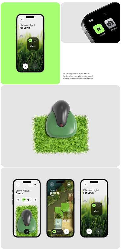 Lawn Mower App UI Design ui