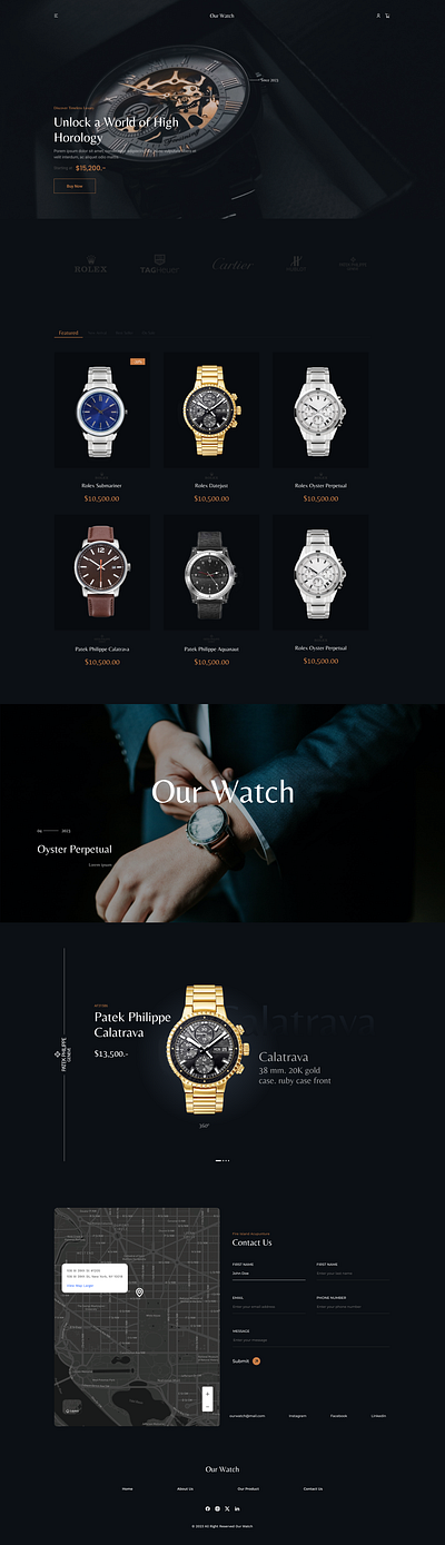 Luxury Watch Web Design e commerce luxury ui watch web design website