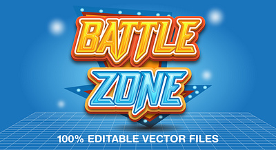 Battle Zone 3d editable text style Template 3d text effect arena battle text battle zone championship futuristic graphic design illustration strategy vector text mockup