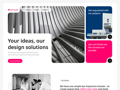Landing Page for an architectural studio design landing page ui uxui web design