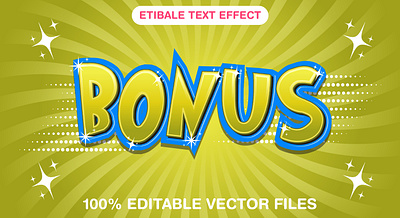Bonus 3d editable text style Template 3d text effect bonus text bonus vacation creative extra graphic design illustration vector text mockup wow text