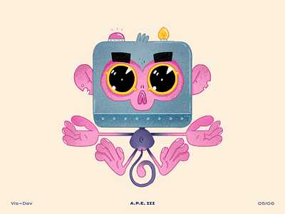 A.P.E. III artwork character character design illustration monkey robot robot monkey visual development