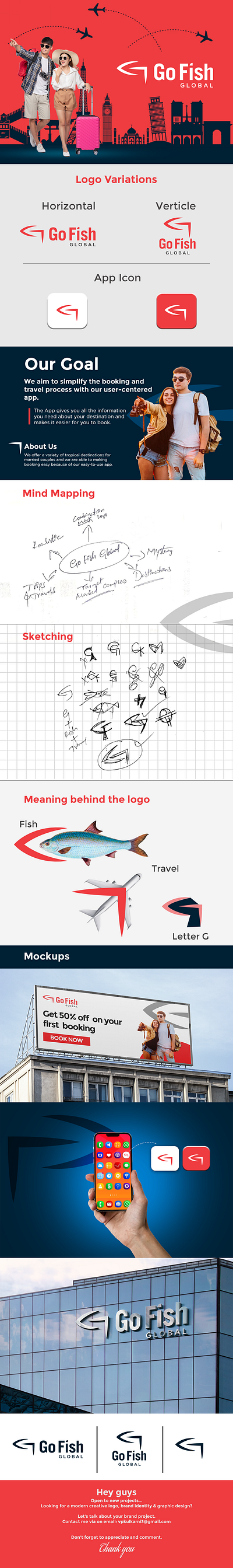 Logo Design for Travel compnay- Go Fish Global brandidentity branding design gofish graphic design illustration logo logodesign travel vector