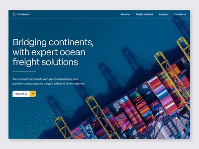 PathAtlantic - Ocean Freight Website atlantic blue cargo container freight freighter landing page logistics logo ocean ocean freight sea ship shipping ui ux web design website