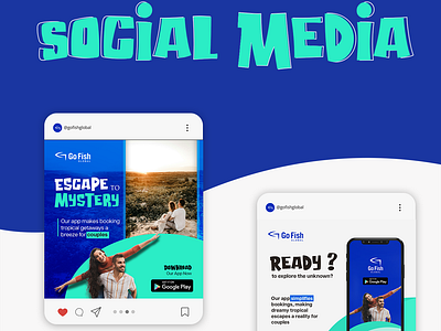 Social Media Designs for Travel Company-Go Fish Global ad creative brandidentity branding creatives gofish logo social media design thevpk travel travelagency