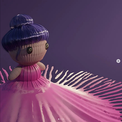 3D model Knitted Doll 3d 3d art 3d model 3d visual blender character design render