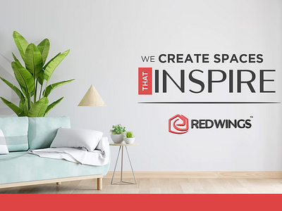 Logo design for Interior and construction compnay- Redwings brandidentity branding construction graphic design interior logo real estate redwings thevpk venkates prasad