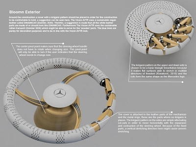 3D model and concept of shape-changeing steering wheel 3d 3d model fusion360 industrial design interaction design product design render