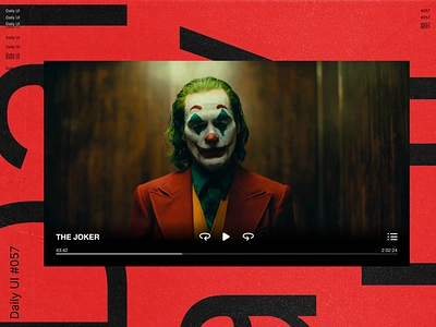 Daily UI 057 - Video Player 57 app application branding challenge cinema daily dailyui design disney film joker movie netflix play player ui ux video youtube