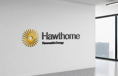 Hawthorne Renewable Energy Signage brand identity branding graphic design green energy logo signage solar logo