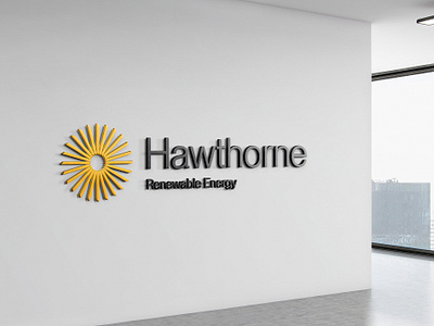 Hawthorne Renewable Energy Signage brand identity branding graphic design green energy logo signage solar logo